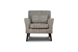 Wyld Haus Niteroi Grey Patterned Fabric Accent Armchair With Plush Cushioning And Spiral Legs - thumbnail 2