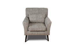 Wyld Haus Niteroi Grey Patterned Fabric Accent Armchair With Plush Cushioning And Spiral Legs - thumbnail 3
