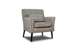Wyld Haus Niteroi Grey Patterned Fabric Accent Armchair With Plush Cushioning And Spiral Legs - thumbnail 4