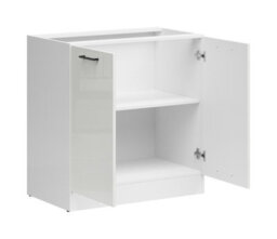 Impact Furniture Kitchen Base Unit 800mm Cabinet 2 Door 80Cm Cupboard Chalk White Gloss Storage Freestanding Modular Junona - thumbnail 3