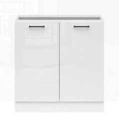 Impact Furniture Kitchen Base Unit 800mm Cabinet 2 Door 80Cm Cupboard Chalk White Gloss Storage Freestanding Modular Junona - thumbnail 4