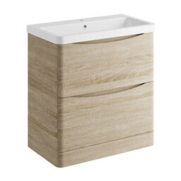 Affine 800mm Bathroom Vanity Unit Floorstanding Furniture Cabinet Basin Soft Close Oak - thumbnail 4