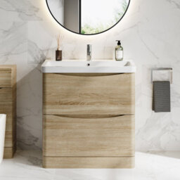 Affine 800mm Bathroom Vanity Unit Floorstanding Furniture Cabinet Basin Soft Close Oak - thumbnail 1