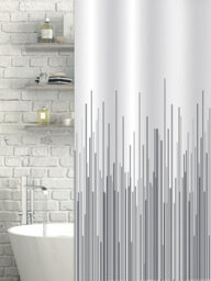 Showerdrape City White & Grey Shower Curtain - thumbnail 1
