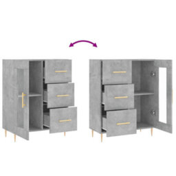 Berkfield Sideboard Concrete Grey 69.5X34X90 Cm Engineered Wood - thumbnail 9