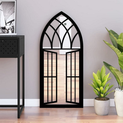 Berkfield Mirror Black 100X45 Cm Iron For Indoor Use - image 1