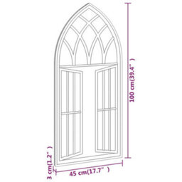 Berkfield Mirror Black 100X45 Cm Iron For Indoor Use - thumbnail 6