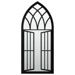 Berkfield Mirror Black 100X45 Cm Iron For Indoor Use - thumbnail 2