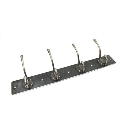 Oakcrafts - Antique Steel Victorian 4 Hook Rail - 500mm - image 1