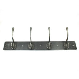 Oakcrafts - Antique Steel Victorian 4 Hook Rail - 500mm - thumbnail 3