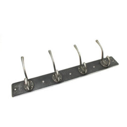 Oakcrafts - Antique Steel Victorian 4 Hook Rail - 500mm