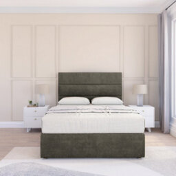 "Sloomy 4Ft Texas Dumfries Pewter Memory Foam Bed Set With No Drawers Mattress & 26"" Headboard - Small Double" - thumbnail 2