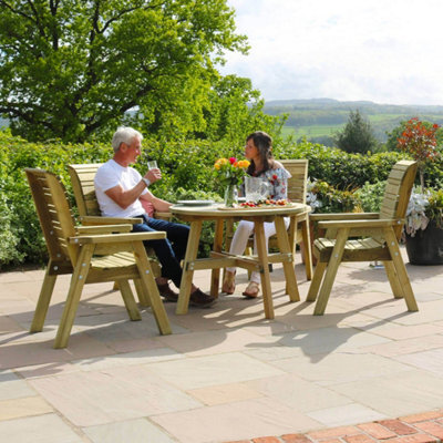 Freya 4 Seater Round Dining Set Round Garden Dining Set By Zest Outdoor Living - image 1