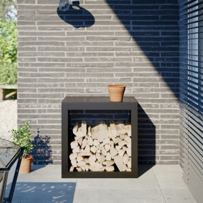 Walplus Firewood Rack Black 60X40X60 Cm Steel - image 1