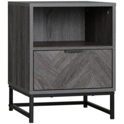Homcom Bedside Table, Sofa Side Table W/ Drawer And Shelf Living Room, Bedroom - thumbnail 2