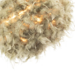Happy Homewares Modern And Unique Large Olive Green Feather Decorated Pendant Shade - thumbnail 4