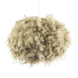 Happy Homewares Modern And Unique Large Olive Green Feather Decorated Pendant Shade - thumbnail 1