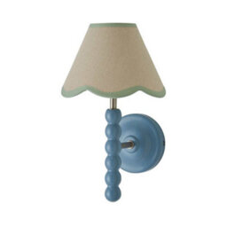 Valuelights Bobbin Blue Wall Light With Green Trim Scallop Shade - thumbnail 8
