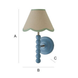 Valuelights Bobbin Blue Wall Light With Green Trim Scallop Shade - thumbnail 9