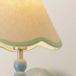 Valuelights Bobbin Blue Wall Light With Green Trim Scallop Shade - thumbnail 5
