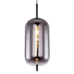 Luminosa Lighting Luminosa Blacky Slim Pendant Ceiling Light Black Glass Shade 1X E27 - thumbnail 3