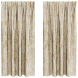 Berkfield Classic Curtain With Curtains 2 Pcs Cream 175 X 140 Cm Velvet