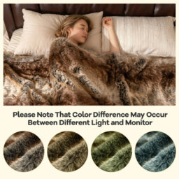 Costway 760Gsm Fluffy Faux Fur Throw Blanket 203 X 153 Cm Faux Raccoon Fur Blanket - thumbnail 7