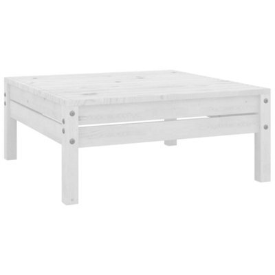 Walplus Garden Footstool White Solid Pinewood - image 1
