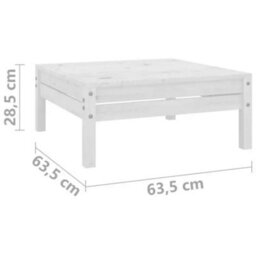 Walplus Garden Footstool White Solid Pinewood - thumbnail 5