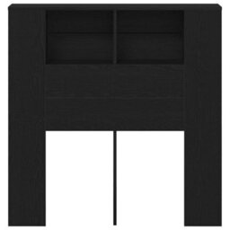 Berkfield Headboard Cabinet Black Oak 100X19X104.5 Cm Made Of Engineered Wood - thumbnail 6