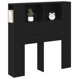 Berkfield Headboard Cabinet Black Oak 100X19X104.5 Cm Made Of Engineered Wood - thumbnail 3