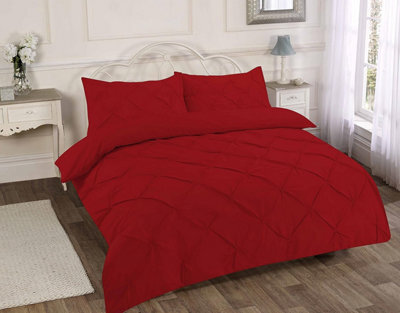 Homes & Linen Pintuck Pinch Pleated Alexandra Duvet Cover Set Easy Care Polycotton Bedding Set Brand