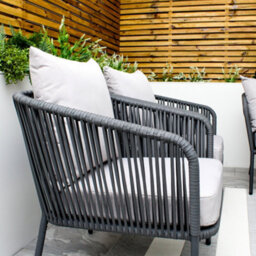 Weave Rope Style Garden Lounge Sofa Set Grey 5 Seater With Coffee Table & Light Grey Cushions - thumbnail 6