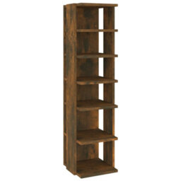 Berkfield Shoe Rack Smoked Oak 27.5X27X102 Cm Engineered Wood - thumbnail 2