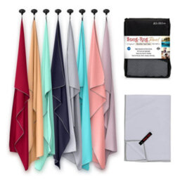 Snug Rug Microfibre Beach Towel Super Absorbent Quick Drying Lightweight Large 80 X 160Cm - Dapple Grey - thumbnail 3