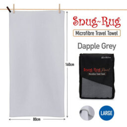 Snug Rug Microfibre Beach Towel Super Absorbent Quick Drying Lightweight Large 80 X 160Cm - Dapple Grey - thumbnail 2