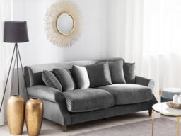 Beliani Sofa 2 Seater Eike Velvet Grey - thumbnail 2