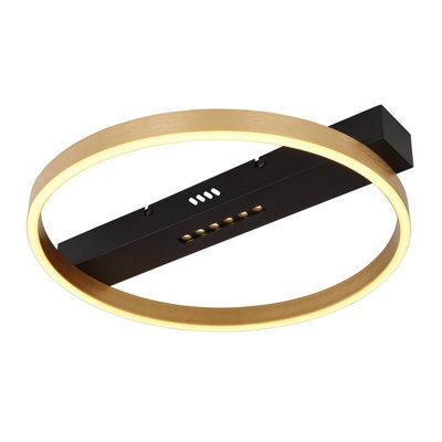 Luminosa Lighting Luminosa Luffy 40Cm Integrated Led Semi Flush Ceiling Light Matt Black Round Led 3000K - image 1