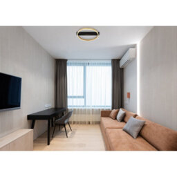 Luminosa Lighting Luminosa Luffy 40Cm Integrated Led Semi Flush Ceiling Light Matt Black Round Led 3000K - thumbnail 8