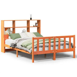 Berkfield Bookcase Bed Without Mattress Wax Brown 160X200 Cm Solid Wood - thumbnail 2