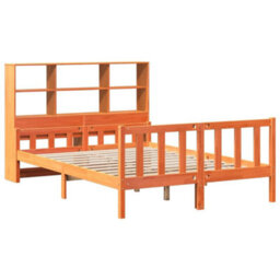 Berkfield Bookcase Bed Without Mattress Wax Brown 160X200 Cm Solid Wood - thumbnail 3