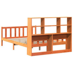 Berkfield Bookcase Bed Without Mattress Wax Brown 160X200 Cm Solid Wood - thumbnail 6