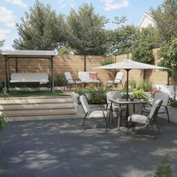 Casima Grey Metal Swing Chair Daybed - thumbnail 5