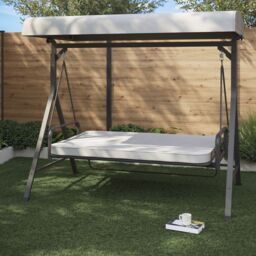 Casima Grey Metal Swing Chair Daybed - thumbnail 2
