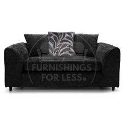 Furnishings For Less UK Zina Black Chenille Fabric 2 Seater Sofa Scatter Back - thumbnail 1