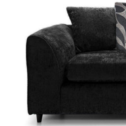 Furnishings For Less UK Zina Black Chenille Fabric 2 Seater Sofa Scatter Back - thumbnail 3