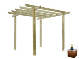 Edecks Traditional Wooden Garden Pergola (W 2700mm X D 2700mm) With Concrete In Posts (2.7M) - thumbnail 2