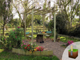 Edecks Traditional Wooden Garden Pergola (W 2700mm X D 2700mm) With Concrete In Posts (2.7M) - thumbnail 1
