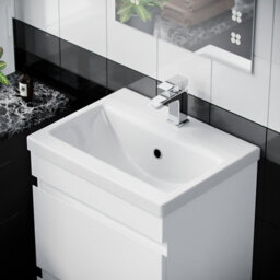 Nes Home Hardie 500mm 2 Drawer White Vanity Cabinet And Basin Sink Unit Floor Standing - thumbnail 4