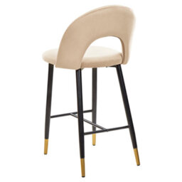 Beliani Set Of 2 Bar Chairs Falton Velvet Beige - thumbnail 6